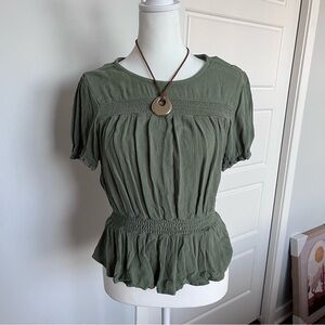 Blue Rain Sage Green Blouse